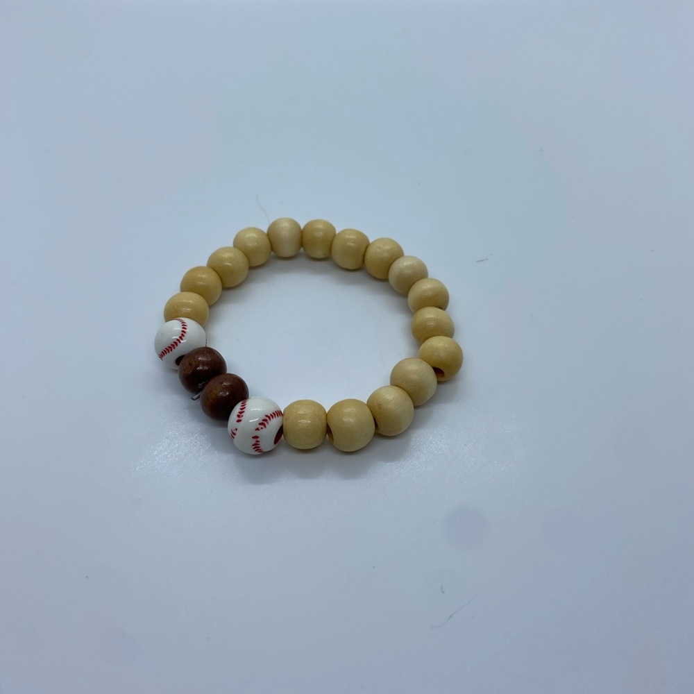 Baseball Wooden Bead Bracelet by UPB Clothing